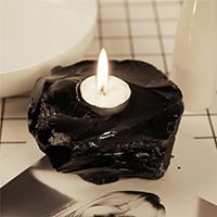 obsidian candle holder